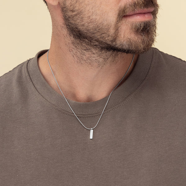 Silver Classic Men's Pendant Necklace