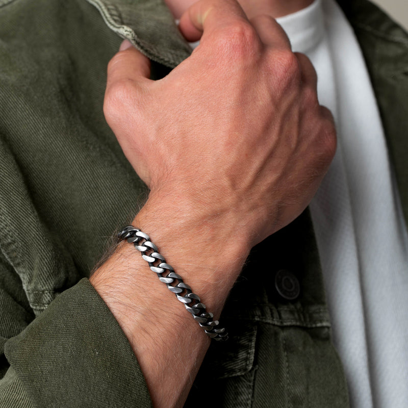 GalisJewelry Men's Cuff Chain Bracelet