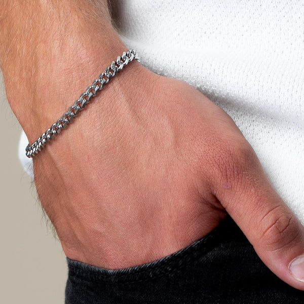 Cuban Silver Link Bracelet - 5mm – Galis jewelry